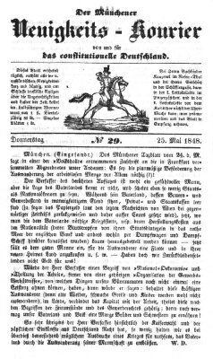 Allerneueste Nachrichten oder Münchener Neuigkeits-Kourier Donnerstag 25. Mai 1848