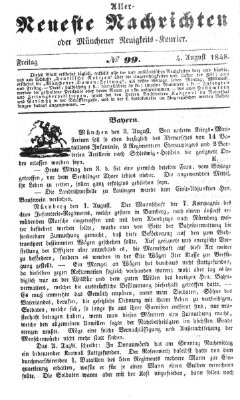 Allerneueste Nachrichten oder Münchener Neuigkeits-Kourier Freitag 4. August 1848