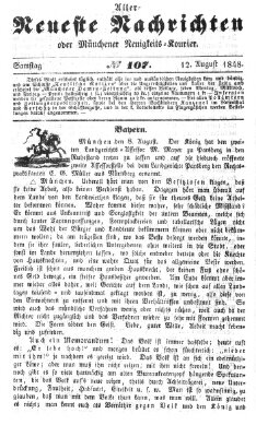 Allerneueste Nachrichten oder Münchener Neuigkeits-Kourier Samstag 12. August 1848