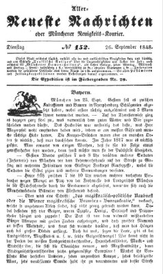 Allerneueste Nachrichten oder Münchener Neuigkeits-Kourier Dienstag 26. September 1848