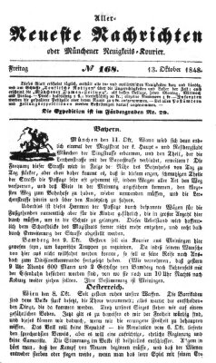 Allerneueste Nachrichten oder Münchener Neuigkeits-Kourier Freitag 13. Oktober 1848