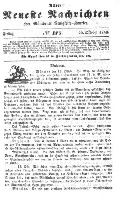 Allerneueste Nachrichten oder Münchener Neuigkeits-Kourier Freitag 20. Oktober 1848