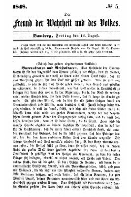 Der Freund der Wahrheit und des Volkes Samstag 19. August 1848