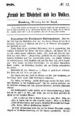 Der Freund der Wahrheit und des Volkes Montag 28. August 1848