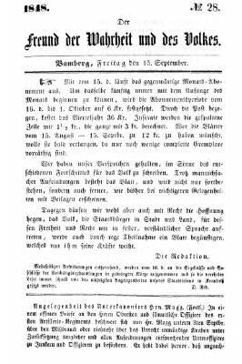 Der Freund der Wahrheit und des Volkes Freitag 15. September 1848