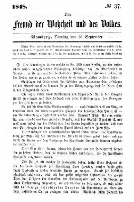 Der Freund der Wahrheit und des Volkes Dienstag 26. September 1848