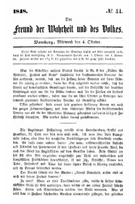 Der Freund der Wahrheit und des Volkes Mittwoch 4. Oktober 1848