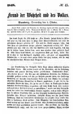 Der Freund der Wahrheit und des Volkes Donnerstag 5. Oktober 1848