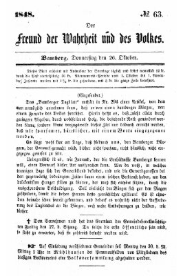 Der Freund der Wahrheit und des Volkes Donnerstag 26. Oktober 1848