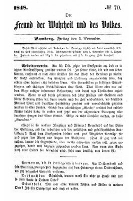 Der Freund der Wahrheit und des Volkes Freitag 3. November 1848