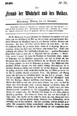 Der Freund der Wahrheit und des Volkes Montag 13. November 1848