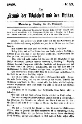 Der Freund der Wahrheit und des Volkes Sonntag 26. November 1848