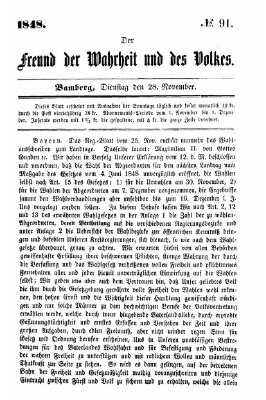 Der Freund der Wahrheit und des Volkes Dienstag 28. November 1848