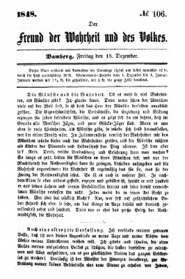 Der Freund der Wahrheit und des Volkes Freitag 15. Dezember 1848