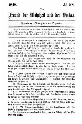 Der Freund der Wahrheit und des Volkes Montag 18. Dezember 1848