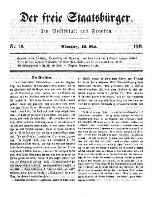 Der freie Staatsbürger Samstag 13. Mai 1848