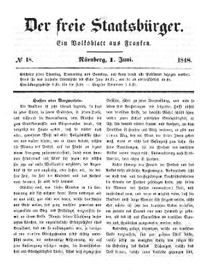 Der freie Staatsbürger Donnerstag 1. Juni 1848