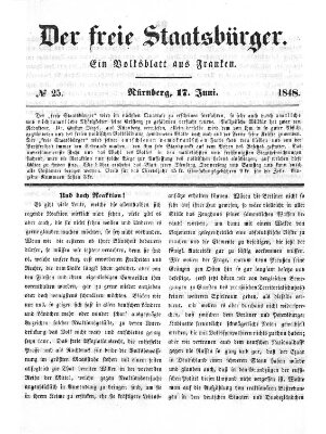 Der freie Staatsbürger Samstag 17. Juni 1848