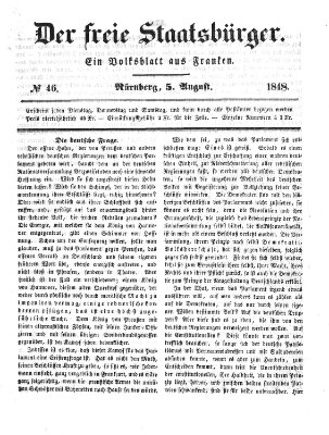 Der freie Staatsbürger Samstag 5. August 1848