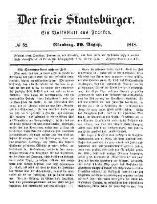 Der freie Staatsbürger Samstag 19. August 1848