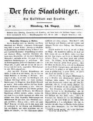 Der freie Staatsbürger Donnerstag 24. August 1848