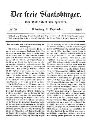 Der freie Staatsbürger Samstag 2. September 1848