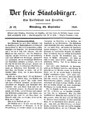 Der freie Staatsbürger Dienstag 12. September 1848