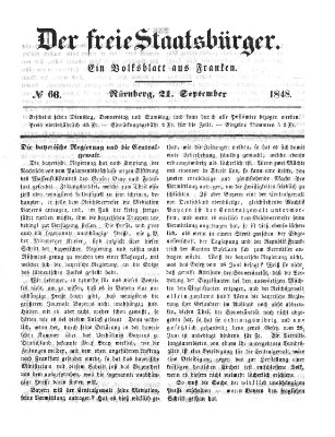 Der freie Staatsbürger Donnerstag 21. September 1848