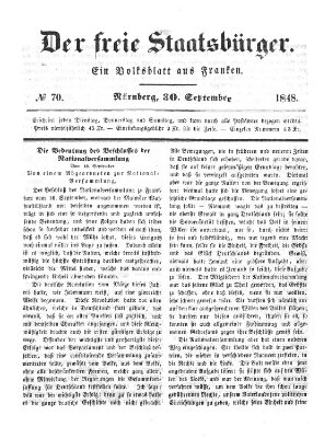 Der freie Staatsbürger Samstag 30. September 1848