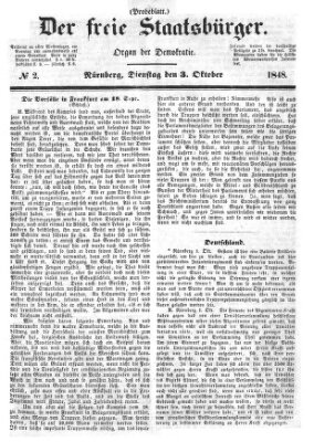 Der freie Staatsbürger Dienstag 3. Oktober 1848