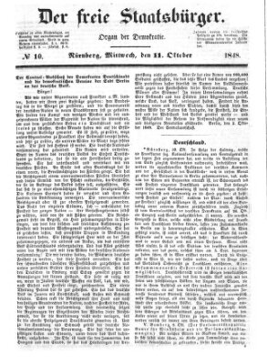 Der freie Staatsbürger Mittwoch 11. Oktober 1848