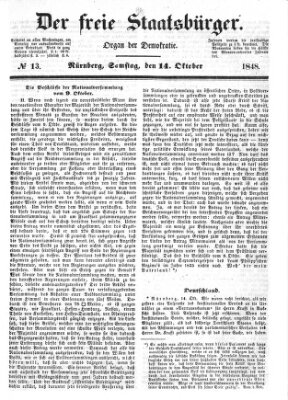 Der freie Staatsbürger Samstag 14. Oktober 1848