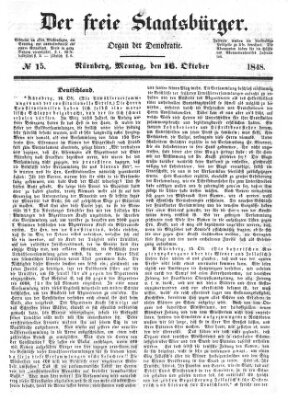 Der freie Staatsbürger Montag 16. Oktober 1848