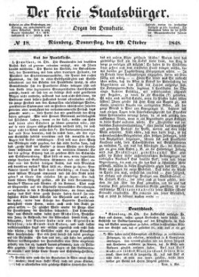 Der freie Staatsbürger Donnerstag 19. Oktober 1848