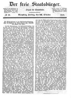 Der freie Staatsbürger Freitag 20. Oktober 1848