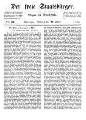 Der freie Staatsbürger Mittwoch 25. Oktober 1848