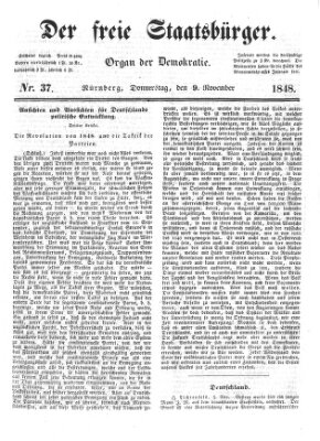 Der freie Staatsbürger Donnerstag 9. November 1848