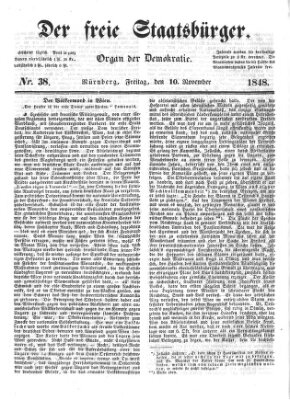 Der freie Staatsbürger Freitag 10. November 1848