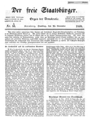 Der freie Staatsbürger Samstag 25. November 1848