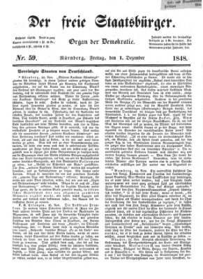 Der freie Staatsbürger Freitag 1. Dezember 1848