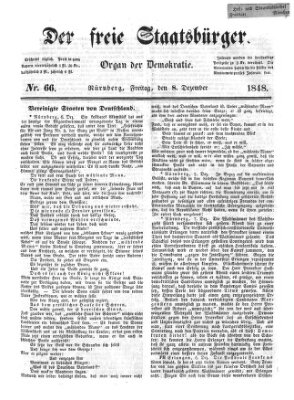 Der freie Staatsbürger Freitag 8. Dezember 1848