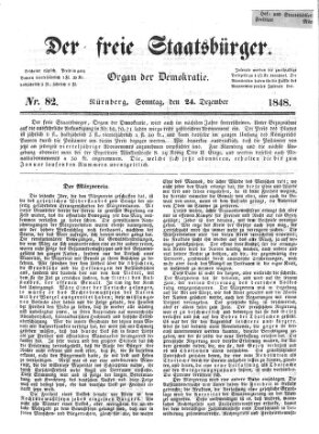 Der freie Staatsbürger Sonntag 24. Dezember 1848