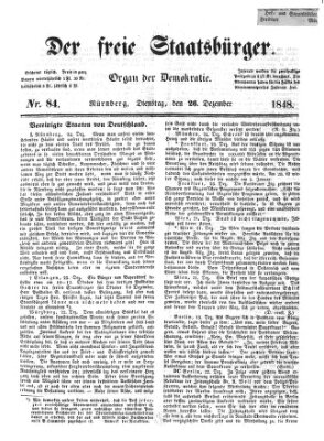 Der freie Staatsbürger Dienstag 26. Dezember 1848