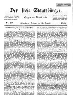 Der freie Staatsbürger Freitag 29. Dezember 1848