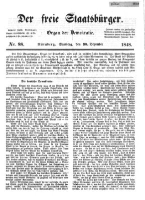 Der freie Staatsbürger Samstag 30. Dezember 1848