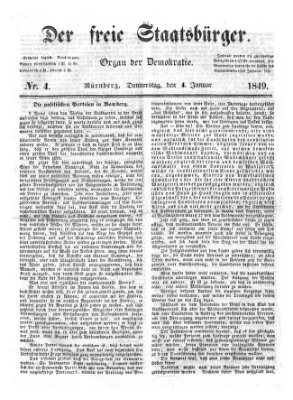 Der freie Staatsbürger Donnerstag 4. Januar 1849