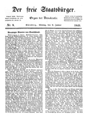 Der freie Staatsbürger Montag 8. Januar 1849