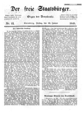 Der freie Staatsbürger Freitag 12. Januar 1849