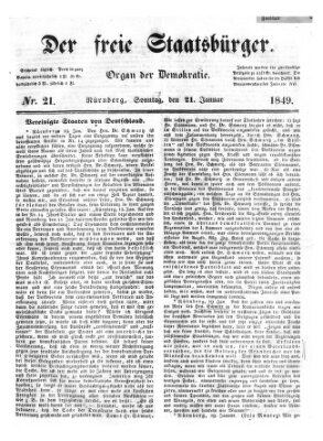 Der freie Staatsbürger Sonntag 21. Januar 1849