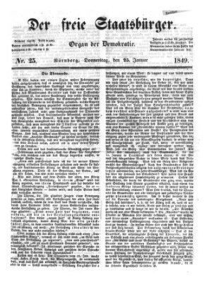 Der freie Staatsbürger Donnerstag 25. Januar 1849